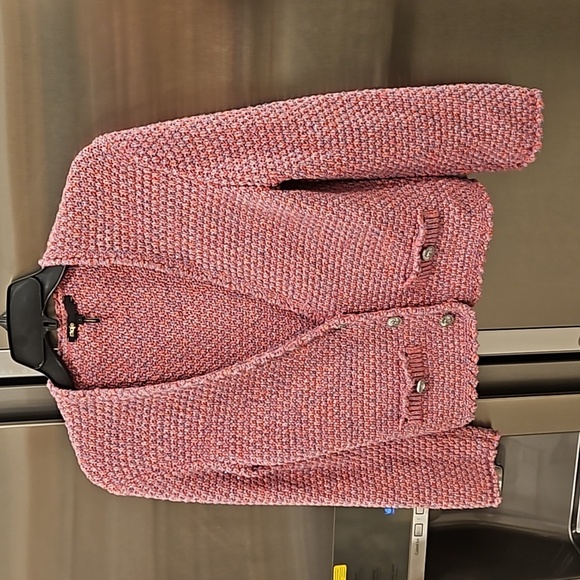 💕MAJE💕 Tweed Effect Knit Cardigan ~ Pink Size FR 1 = US Small NWOT - Picture 9 of 16